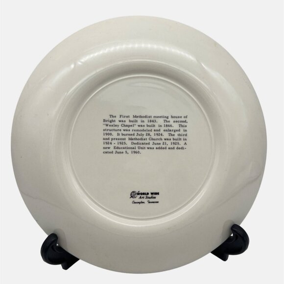 1960s Methodist Church Bright Indiana Collectible Plate World Wide Art Studios - Picture 2 of 5